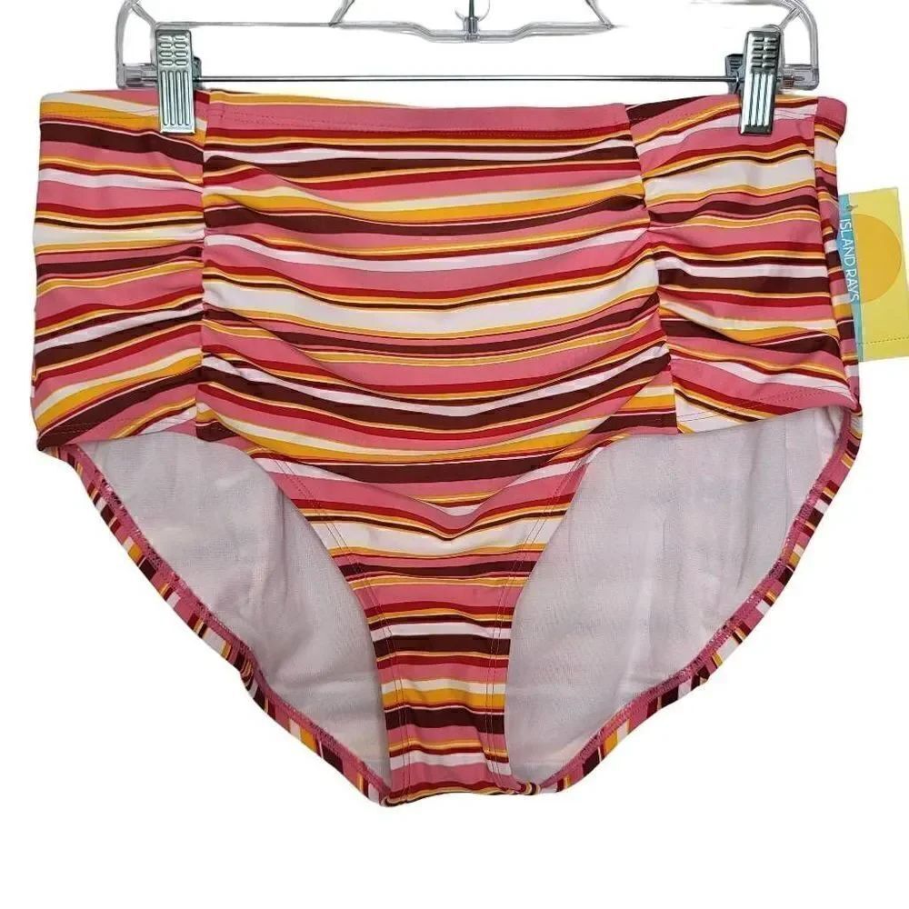 Island Rays Striped Swim Bottom Size 1X
